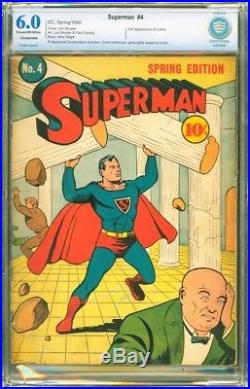 Superman #4 1939 Classic Cover Cbcs 6.0 Siegel /shuster