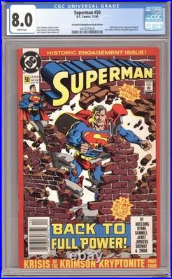 Superman #50REP. N CGC 8.0 Newsstand 1990 4413573018