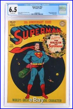 Superman #53 CGC 6.5 FN+ DC 1948 ORIGIN of Superman Lex Luthor App
