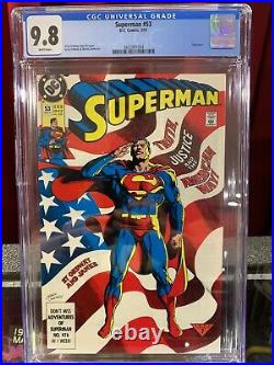 Superman #53 CGC 9.8, ICONIC FLAG COVER, DC COMICS 1991
