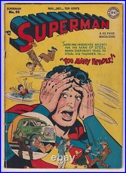 Superman #55 VG+ 4.5 OWithW Nice CVR Colors Featured in Seduction of the Innocent