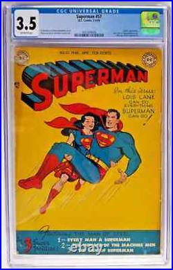 Superman #57 1949 DC Comics CGC 3.5 Lois Lane As Superwoman Superboy Q5 436 cm