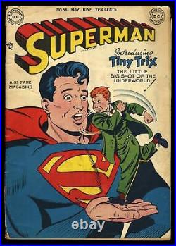 Superman #58 FA/GD 1.5 1st appearance of Tiny Trix! 1949! DC Comics 1949