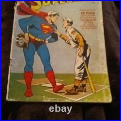 Superman #60 Golden Age DC comics 1949 classic baseball cover? Sports action