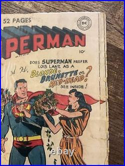 Superman #61 (1949) 1st Green Kryptonite! Origin retold! 1st Time to Krypton