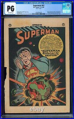 Superman #61, 1949, CGC PG, page 17 only, 1st image of Kryptonite on this page