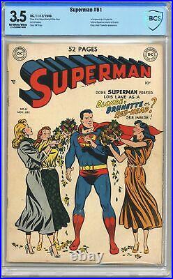 Superman #61 CBCS 3.5 1949 21-2529087-009 1st app. Kryptonite