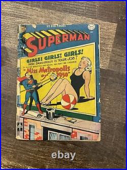 Superman 63 1950 DC Golden Age Superman Pinup Cover