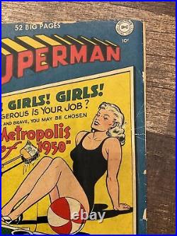 Superman 63 1950 DC Golden Age Superman Pinup Cover