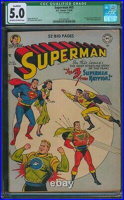 Superman #65? CGC 5.0 Qualified? 1st Mala, Kizo, U-Ban & Krypton foes! DC 1950