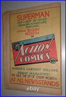 Superman #6 0.5 COVERLESS COMPLETE DC 1940 All-Star Comics #1 Batman #2 Ad