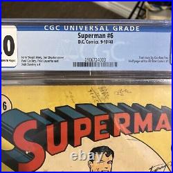 Superman #6 1940 CGC 3.0 Classic Cover