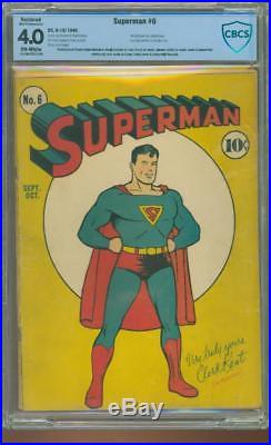 Superman #6 1940 Certified4.0 Classic Cover