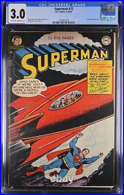 Superman #72 D. C. Comics 1951 CGC 3.0 Prankster appearance