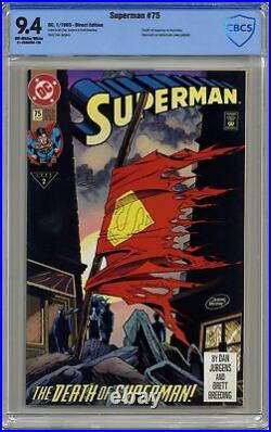 Superman #75D Direct Variant 1st Printing CBCS 9.4 1993 21-0BAA008-166