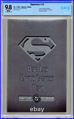 Superman #75U Black Memorial Unbagged Variant 1st Printing CBCS 9.8 1993