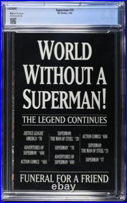 Superman #75 CGC 9.8 Death of Superman 1st Print Direct