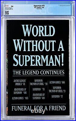 Superman #75 CGC 9.8 (Jan 1993, DC) Dan Jurgens, Death of Superman, 3rd Printing
