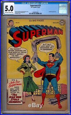 Superman 75 CGC Graded 5.0 VG/FN DC Comics 1952