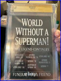 Superman #75 Signed Dan Jurgens CGC 9.0 Polybag Edition WithSketch from Dan Jurgen