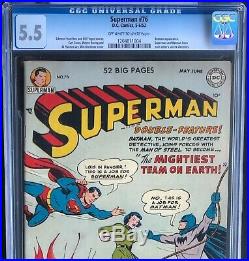 Superman #76 (1952) Cgc 5.5 Oww Batman & Superman Meet & Learn Identities