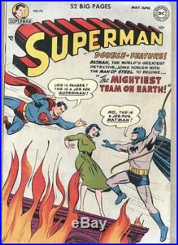 Superman #76-1952 vg/fn 1st Superman / Batman team-up / learn each's ID's
