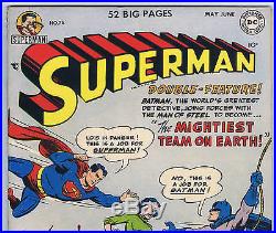 Superman #76 DC Pub 1952 Batman Crossover