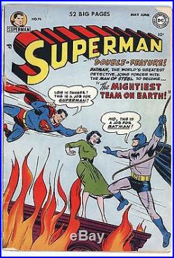 Superman #76 Vol 1 Higher Grade Qual Unrestored Batman Superman Learn Identities