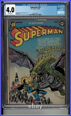 Superman #78 DC Comics 1952 CGC 4.0