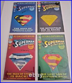 Superman #79 + #501 + MOS #22 + Action #687 DF Signed & Numbered Set with COA