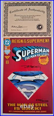 Superman #79 + #501 + MOS #22 + Action #687 DF Signed & Numbered Set with COA