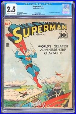 Superman #7 CGC 2.5 DC 1940 Perry White