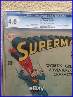 Superman #7 from 1940s CGC 4.0 VG