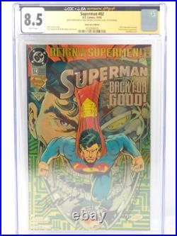 Superman 82 JSA Signature Series CGC 8.5 Signed Breeding Jurgens DC Comics 10/93