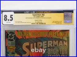 Superman 82 JSA Signature Series CGC 8.5 Signed Breeding Jurgens DC Comics 10/93