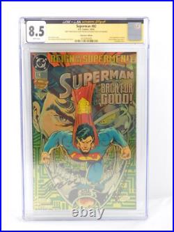 Superman 82 JSA Signature Series CGC 8.5 Signed Breeding Jurgens DC Comics 10/93