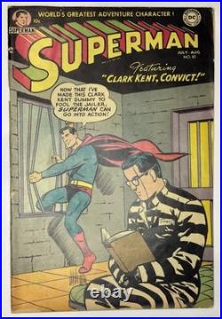 Superman #83 (1953) Clark Kent Convict Cover Golden Age Pre-code DC Comics GD/VG