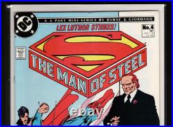 Superman (9.4/nm Avg) Man Of Steel #1,2,3,4,6 (lot Of 5) 1986 Byrne/cgc It