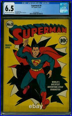 Superman #9 CGC 6.5 DC 1940 Ad for All Star Comics #1! Action! JLA! K4 221 cm