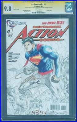 Superman Action Comics 1 CGC SS 9.8 Jim Lee Sketch Variant 2X Signed 4th Print
