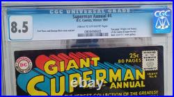 Superman Annual 4 1961 CGC 8.5 Nice! Free Shipping, Carefully Packaged