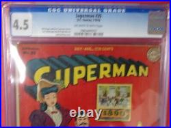 Superman Comics #35 Cgc Graded 4.5 Jack Burnley 1945 DC Comics