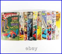 Superman Comics DC Super LOT of 10 204-215 Mid-High grd 1968-69 Silver Age
