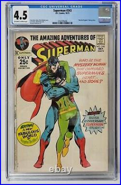 Superman Issue# 243 DC Comics October 1971 CGC Graded 4.5 Comic Book