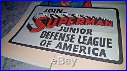 Superman Junior Defense League America Poster WWII 1941 22x32 Display Holy Grail