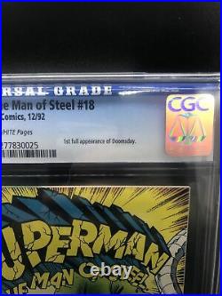 Superman Man Of Steel #18 CGC 9.8 WHITE pages First Doomsday Appearance