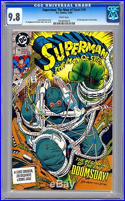 Superman Man Of Steel #18 Cgc 9.8 1st Full Doomsday App Death Of Superman 1992
