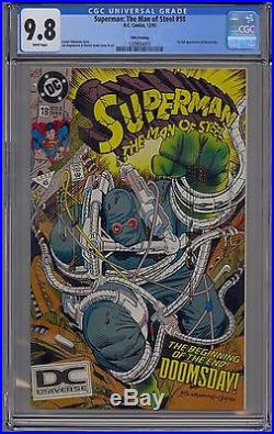 Superman Man Of Steel #18 Cgc 9.8 White Pages 1st Doomsday Rare Htf 5th Print