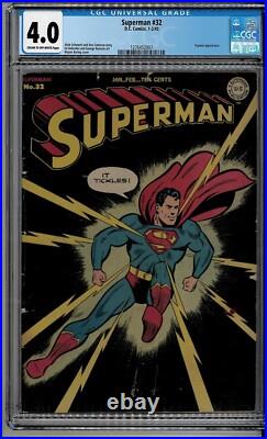 Superman No. 32 Jan Feb 1945 D. C. Comics CGC 4.0 It Tickles Lightning Bolt