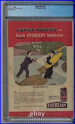 Superman No. 32 Jan Feb 1945 D. C. Comics CGC 4.0 It Tickles Lightning Bolt